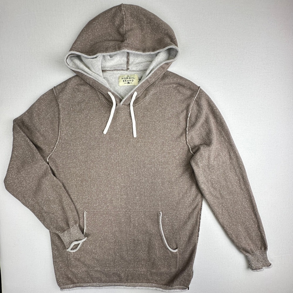 The Normal Brand Hoodie Pullover Brown Speckled Knit Men's Size M